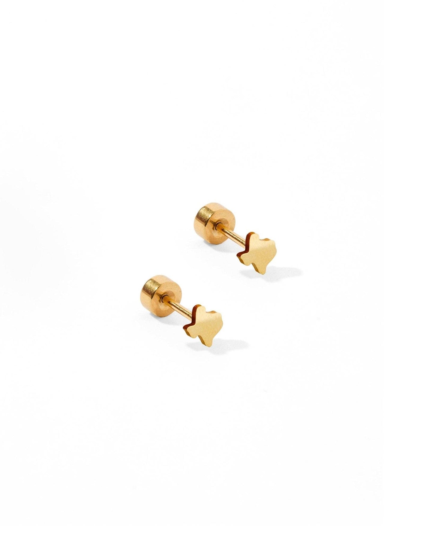 Screwback Stud Earrings - Petite Texas Gold