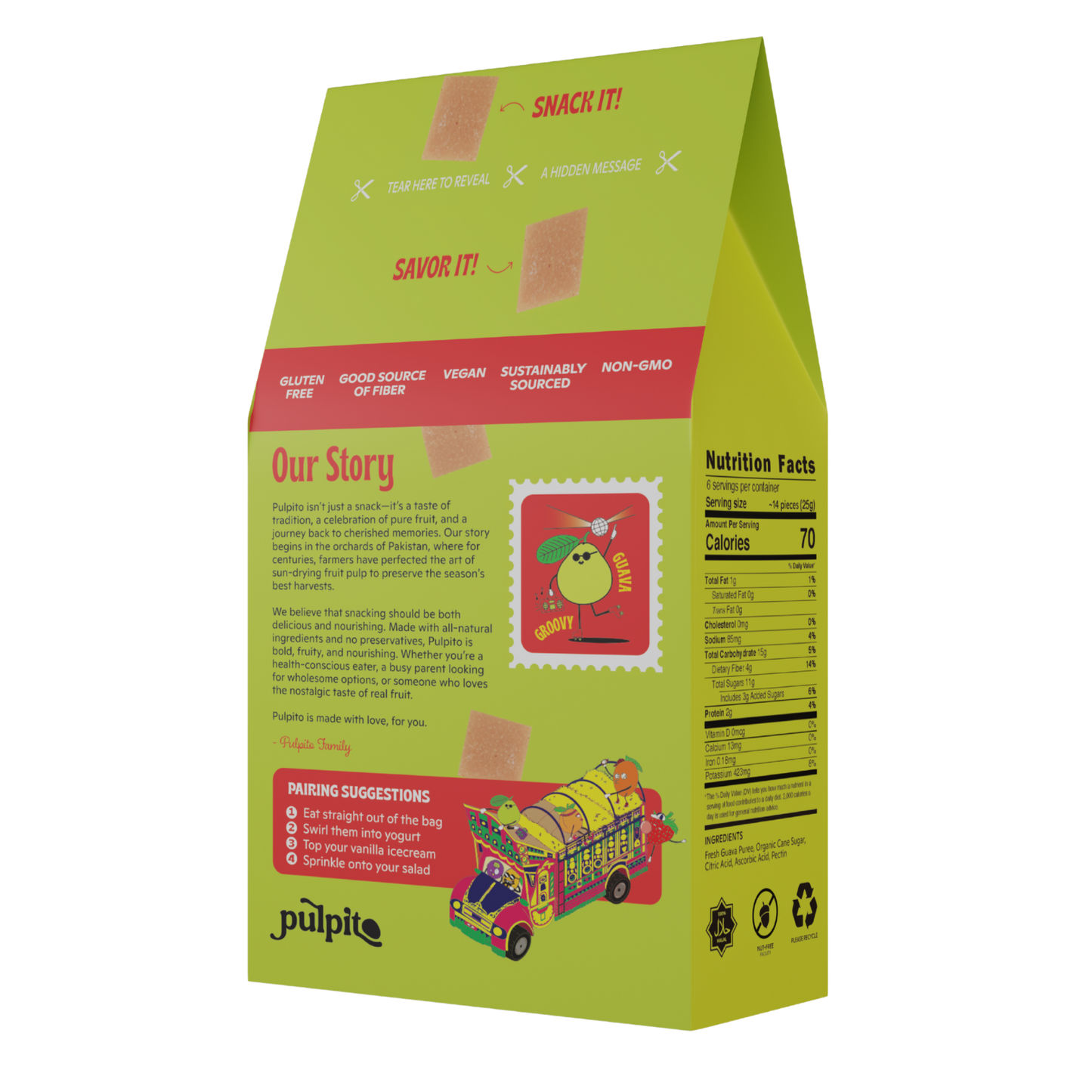 Groovy Guava - Natural Fruit Snacks - Dried Fruit Bites