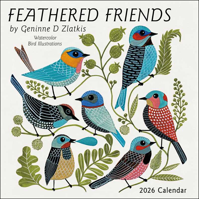 Feathered Friends 2026 Wall Calendar by Geninne D Zlatkis