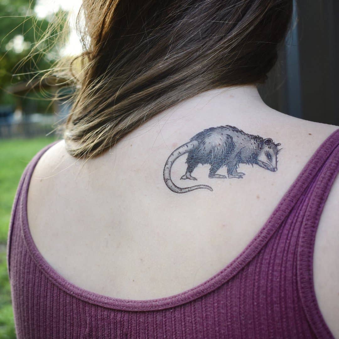 Opossum Temporary Tattoo