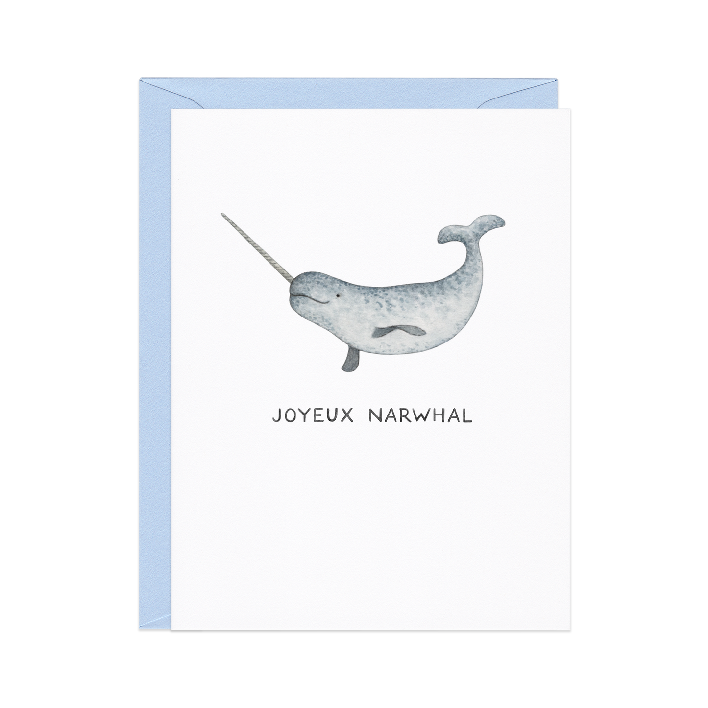 Joyeux Narwhal — French Animal Pun Christmas Card