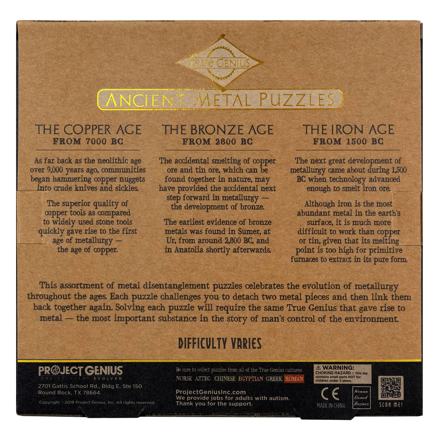 True Genius Ancient Metal 12-PC Puzzle Set