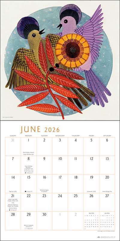 Feathered Friends 2026 Wall Calendar by Geninne D Zlatkis