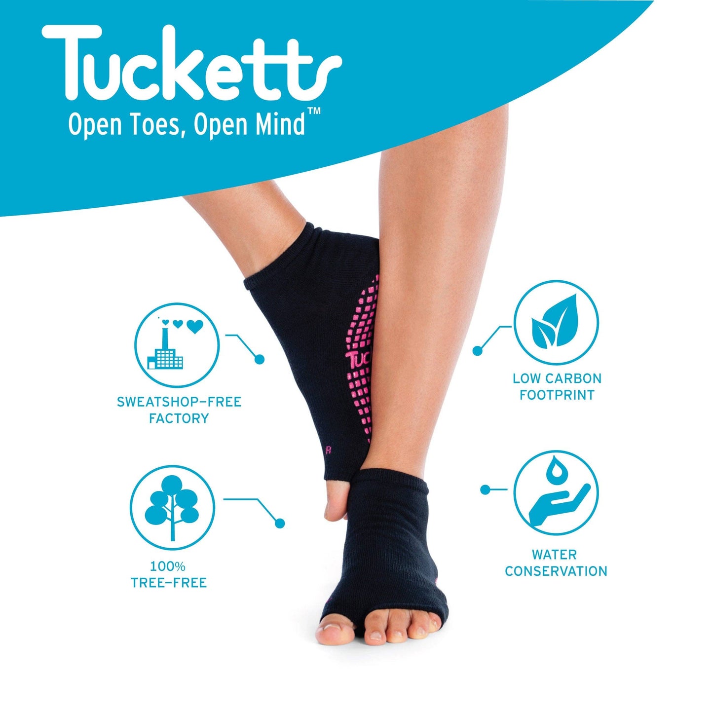 Tucketts- Blue Effervescent, Apricot Zen, Blooming Fields - Grip Socks
