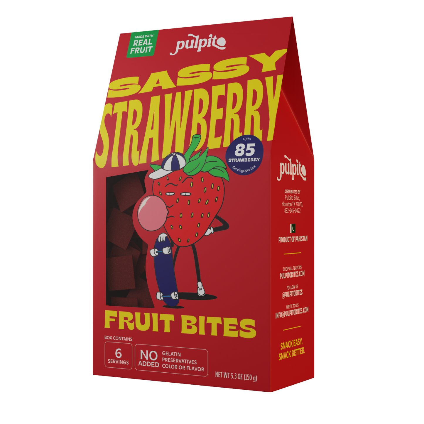 Sassy Strawberry  - Natural Fruit Snacks - Dried Fruit Bites