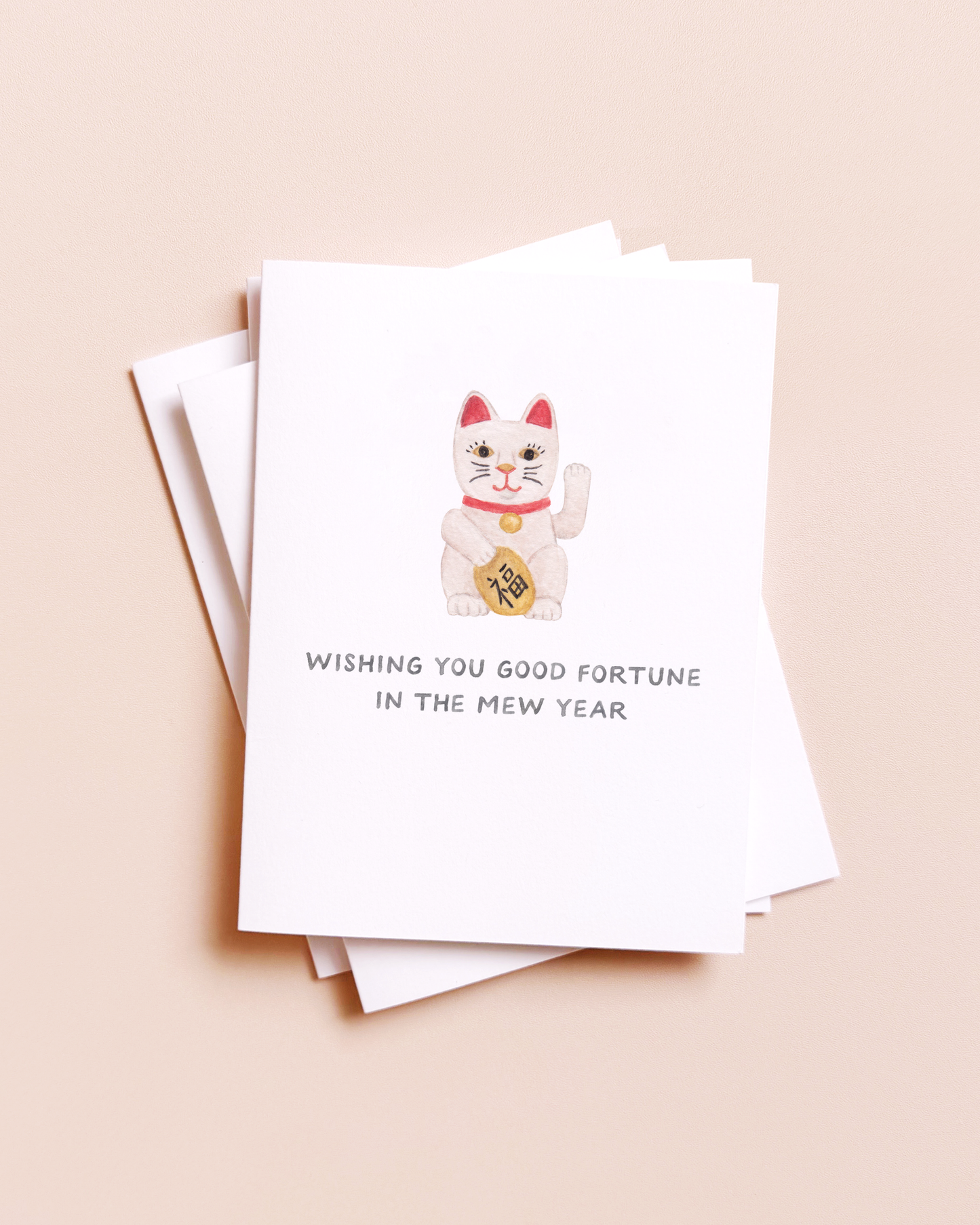 Lucky Cat Mew Year — Punny Lunar New Year Card