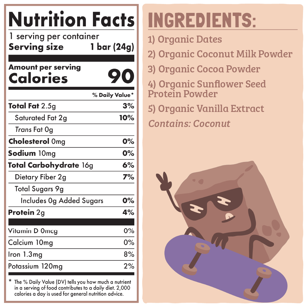 Chocolate Brownie Kids Snack Bar - Skout Organic
