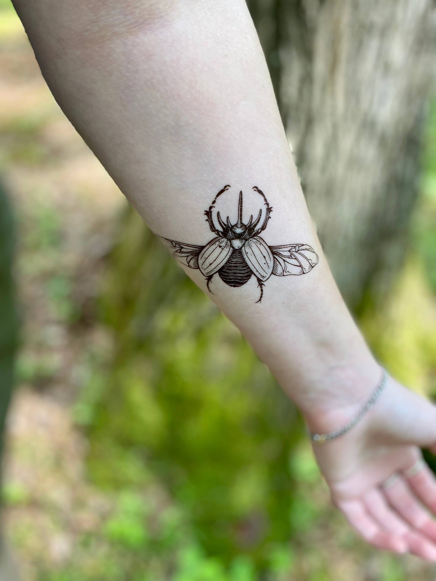 Rhinoceros Beetle Temporary Tattoo