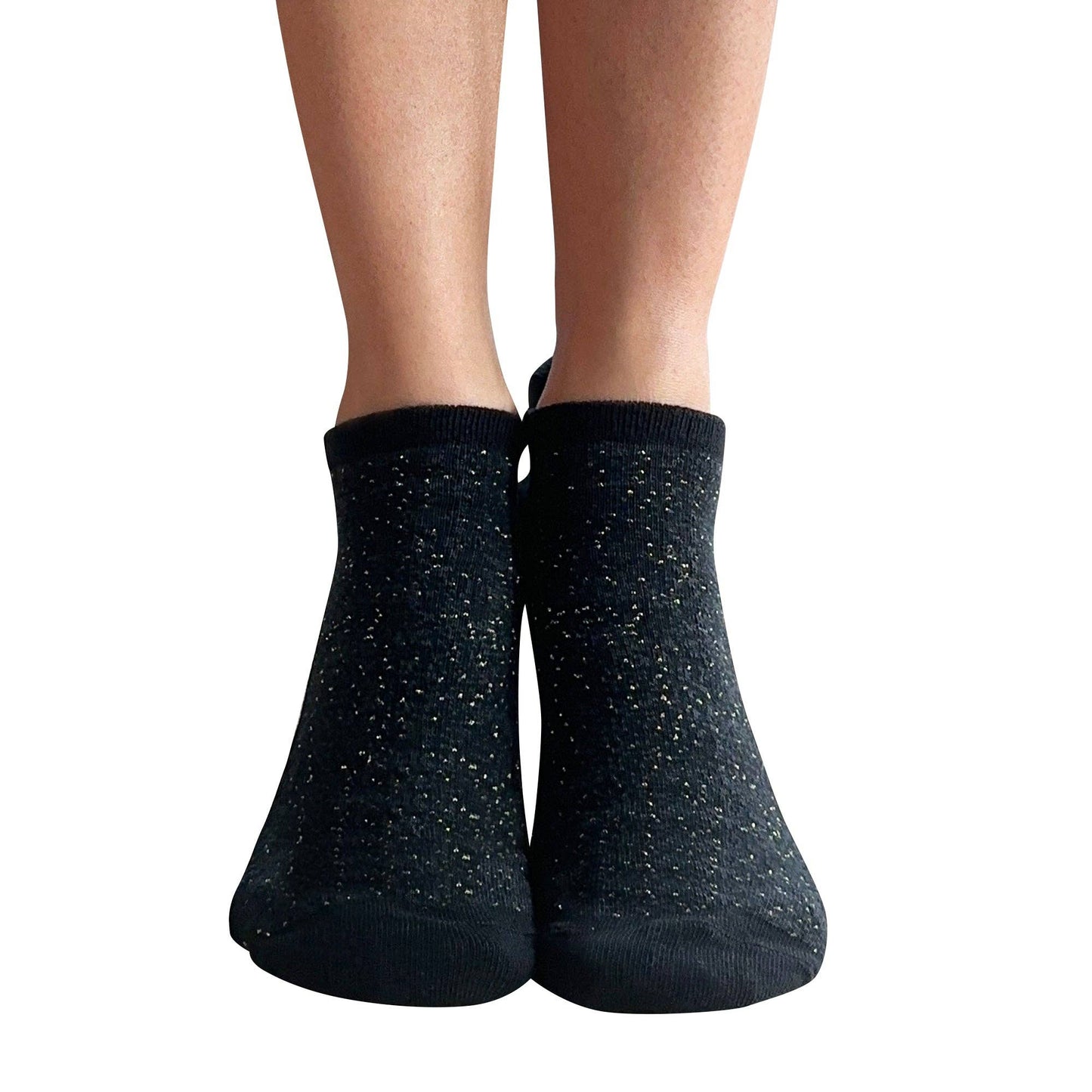 Tucketts Tab Dazzling Noir Pilates Socks - Non-Slip Grip, Closed Toe, Barre & Yoga - Women's