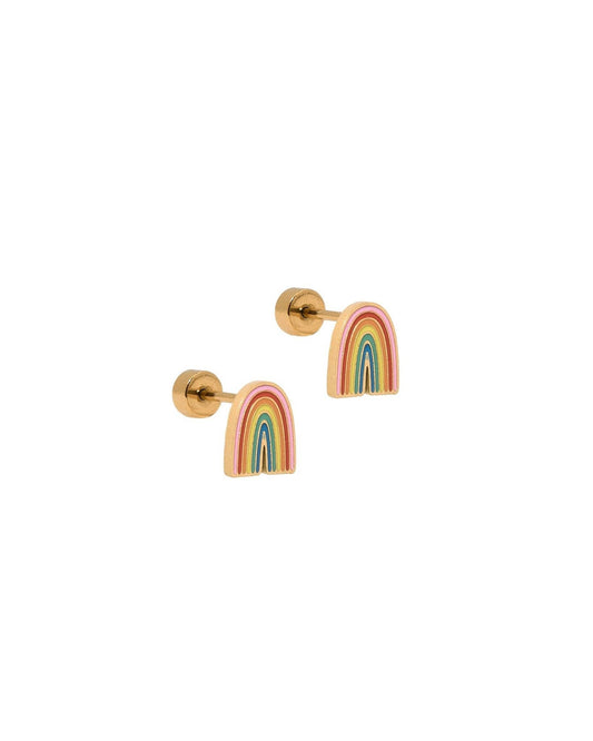 Screwback Stud Earrings - Noah Rainbow