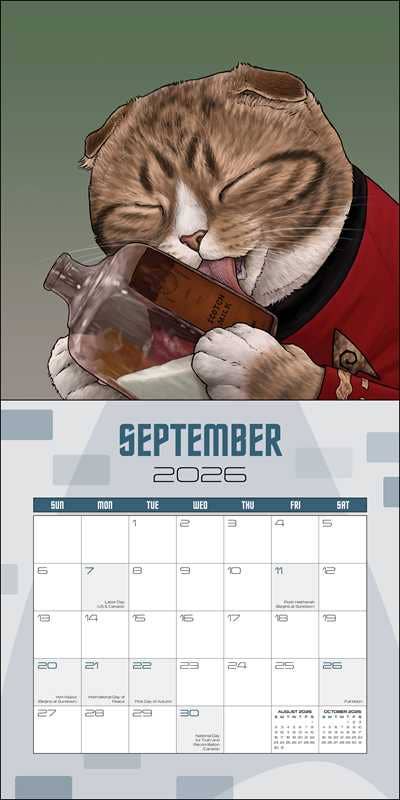 Star Trek: Cats 2026 Wall Calendar by CBS