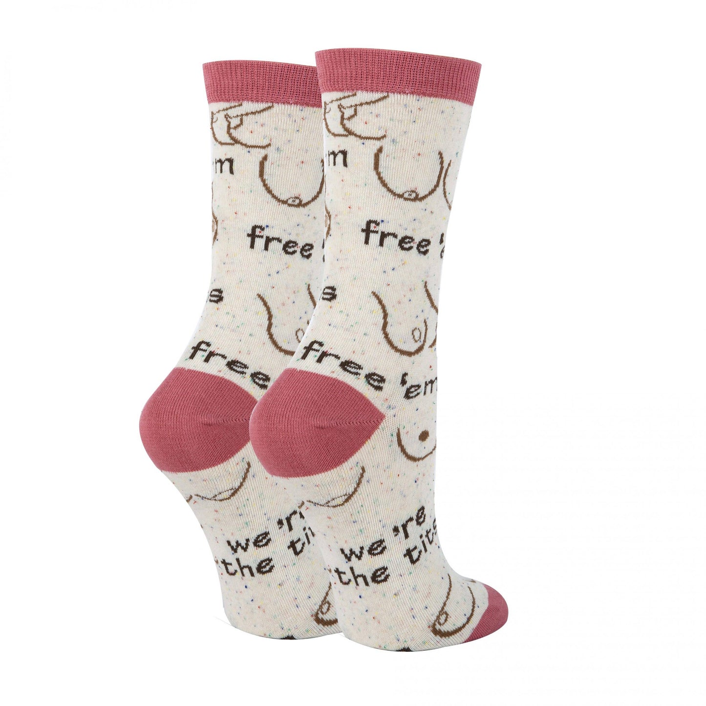 Free 'em | Women's Funny Saying Cotton Crew Socks