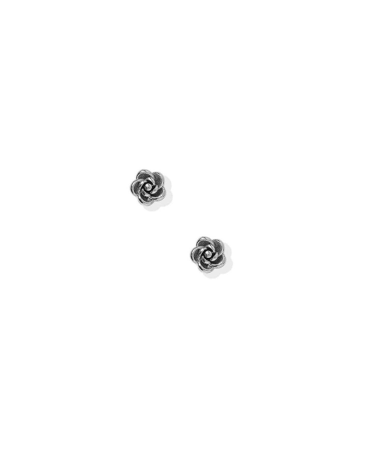 Screwback Stud Earrings - Rose Silver