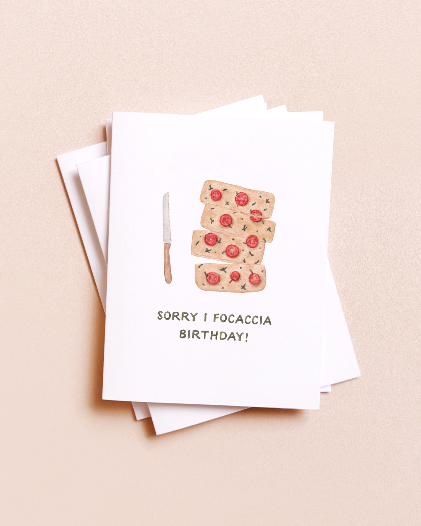 Sorry I Focaccia — Food Pun Belated Birthday Card