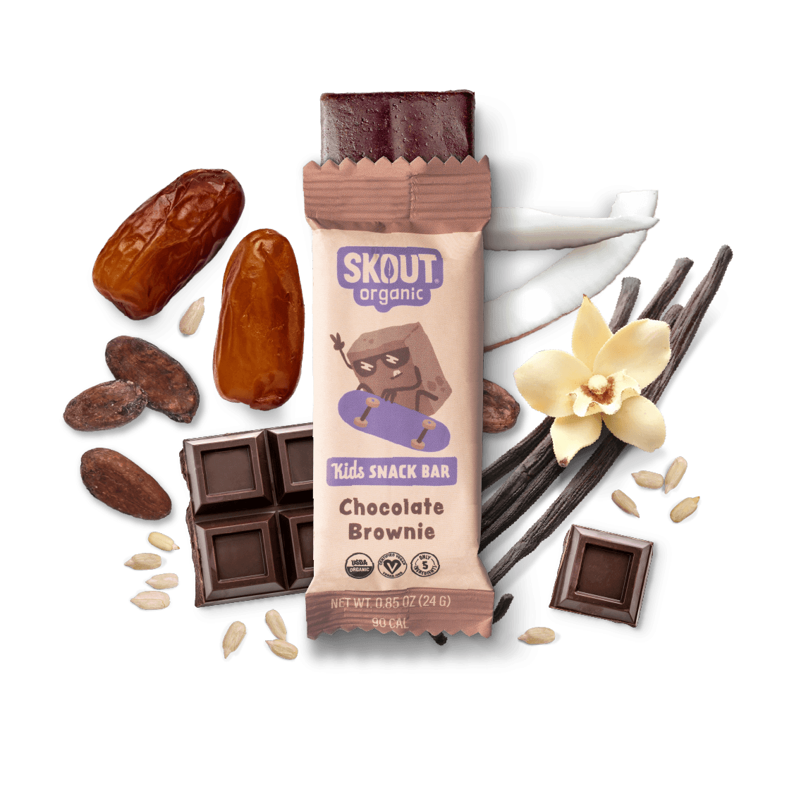 Chocolate Brownie Kids Snack Bar - Skout Organic