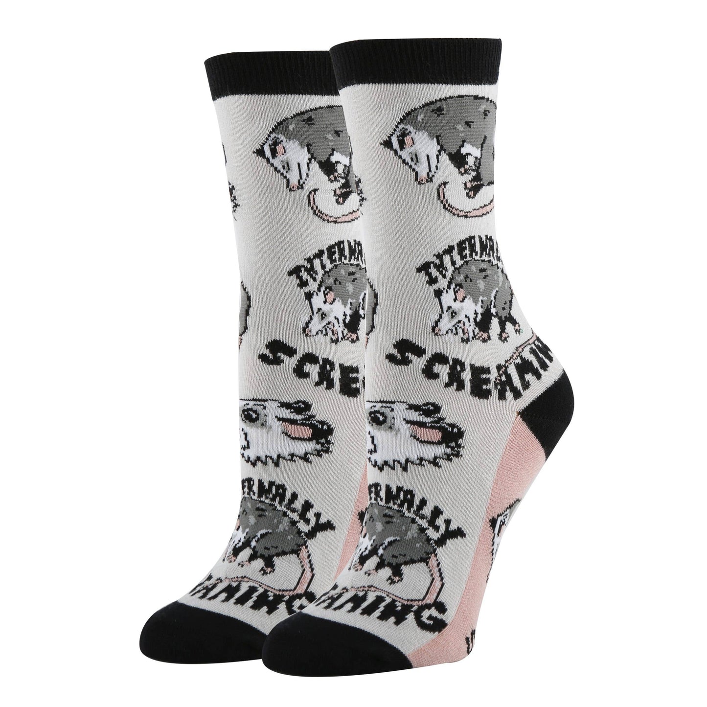 Stressed Opossum | Women's Funny Cotton Crew Socks