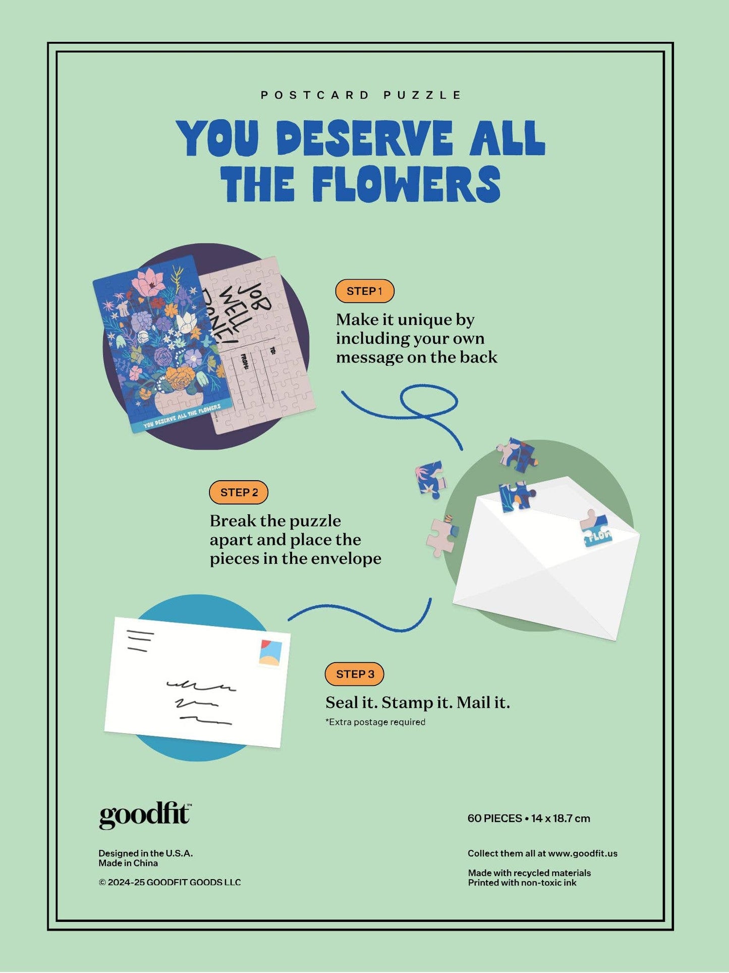 Postcard Puzzle - You Deserve All The Flowers