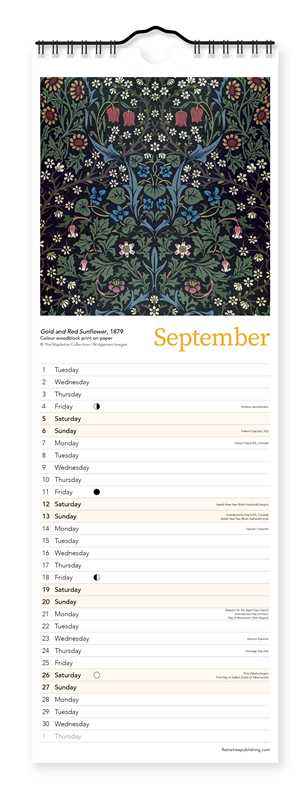 William Morris Slim Calendar 2026 (Art Calendar) by