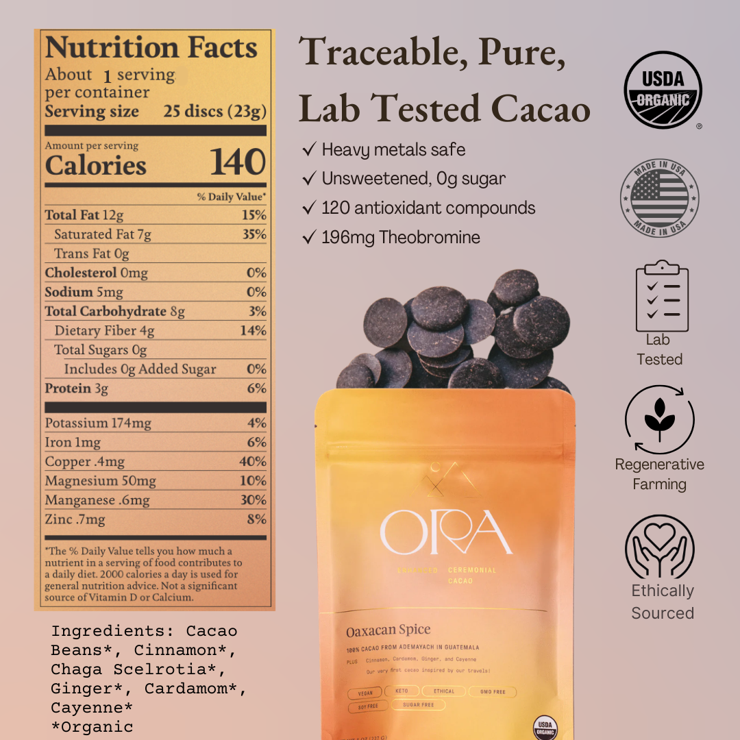 Ceremonial Cacao 1oz Sachets | Oaxacan Spice 100% Organic
