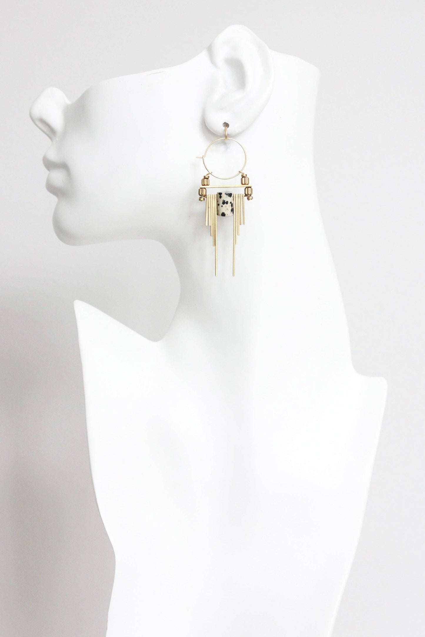 Earrings- ArtDeco Dalmatian jasper hoops