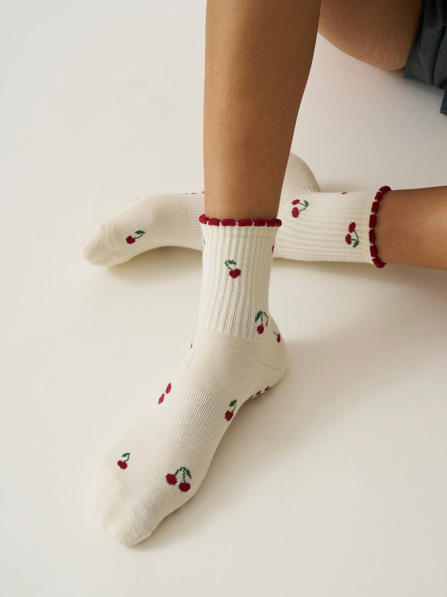 🍒 Little Cherry Petal Grip Sock, Pilates Socks