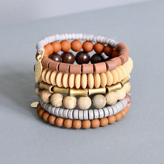 Bracelet- brown and gray wrap