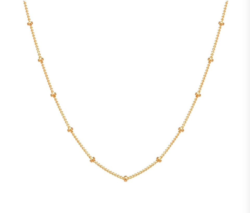 Necklace - GF Beaded Satellite Chain w/ Pendnant