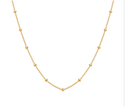 Necklace - GF Beaded Satellite Chain w/ Pendnant