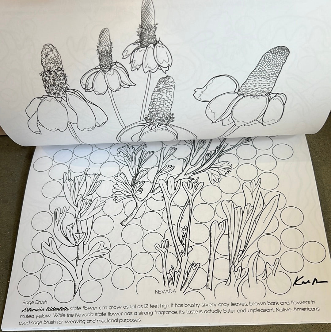 State Flower Coloring Book