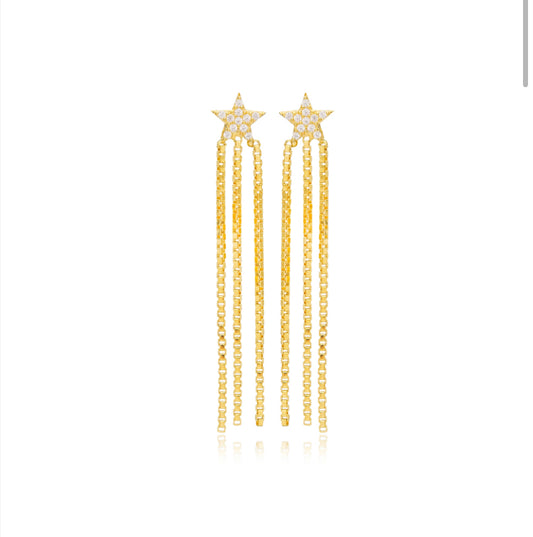 Earrings - Star with Fringe Studs - SALE!