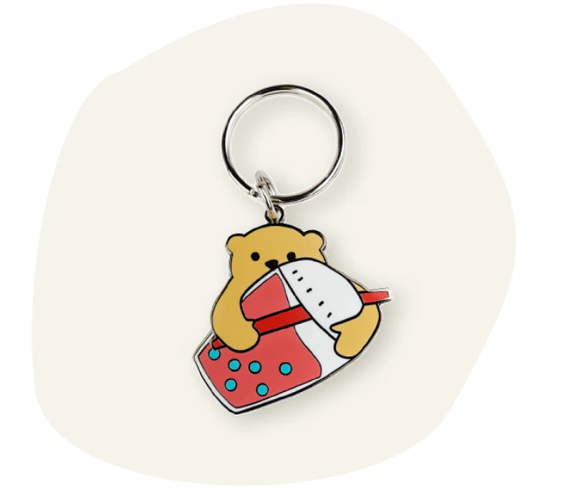 Bear + Boba Tea Keychain - 1