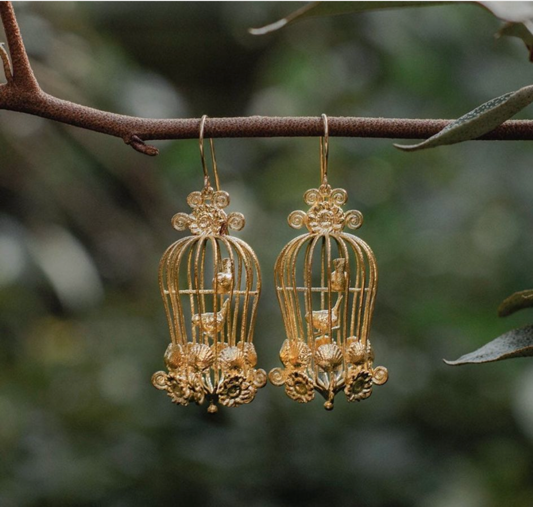 Earrings- Birdcage - 1